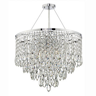 Crystal Chandelier With Large White Shade & 40Mm Crystal Balls H 19.5 Crystal Chandelier With Large White Shade & 40Mm Crystal Balls H 19.5